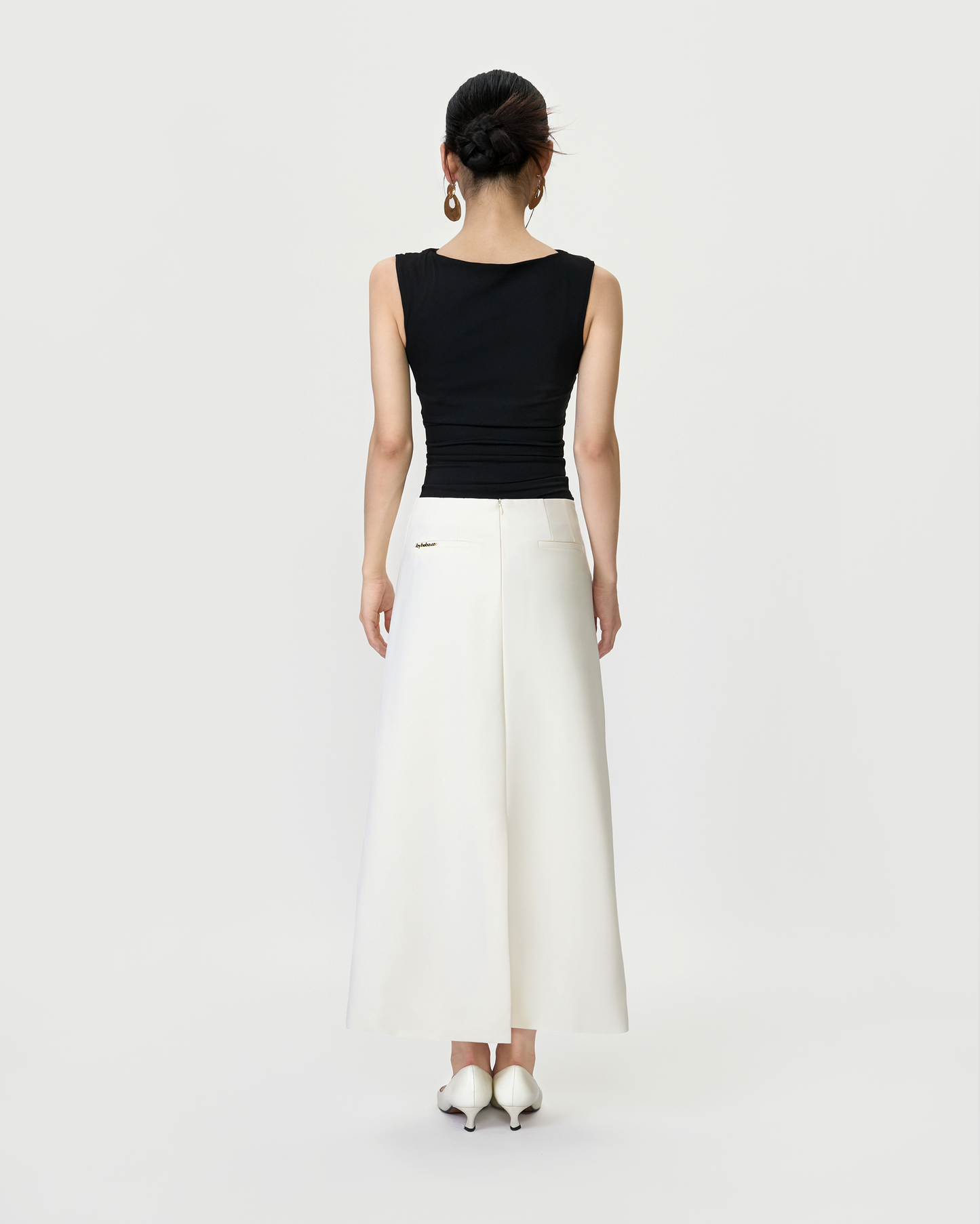 Ivory Low Waist Pencil Skirt