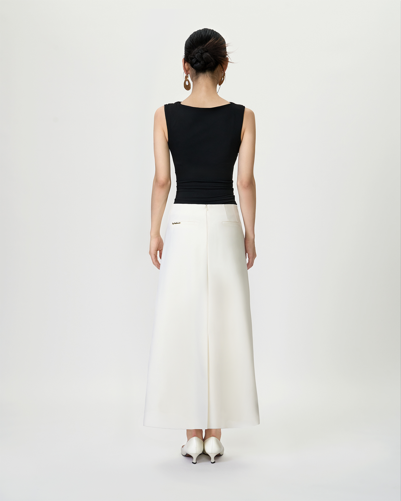 Ivory Low Waist Pencil Skirt
