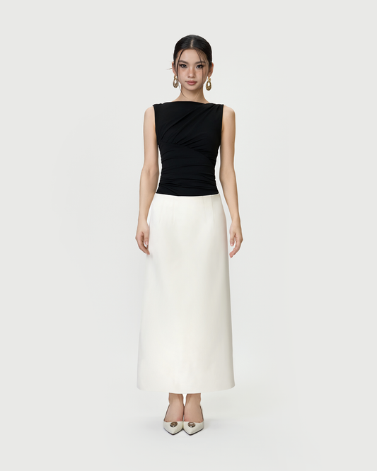 Ivory Low Waist Pencil Skirt