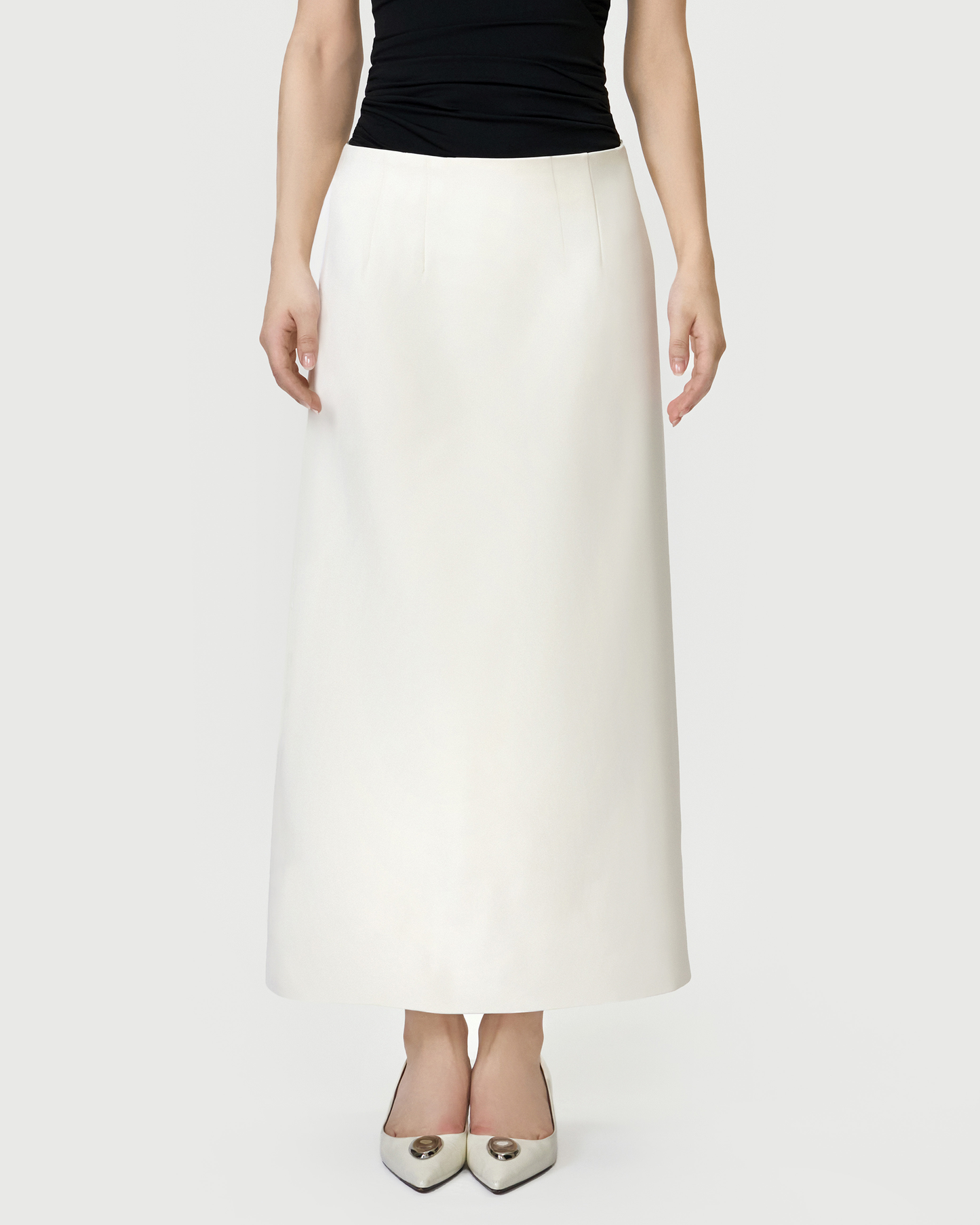 Ivory Low Waist Pencil Skirt